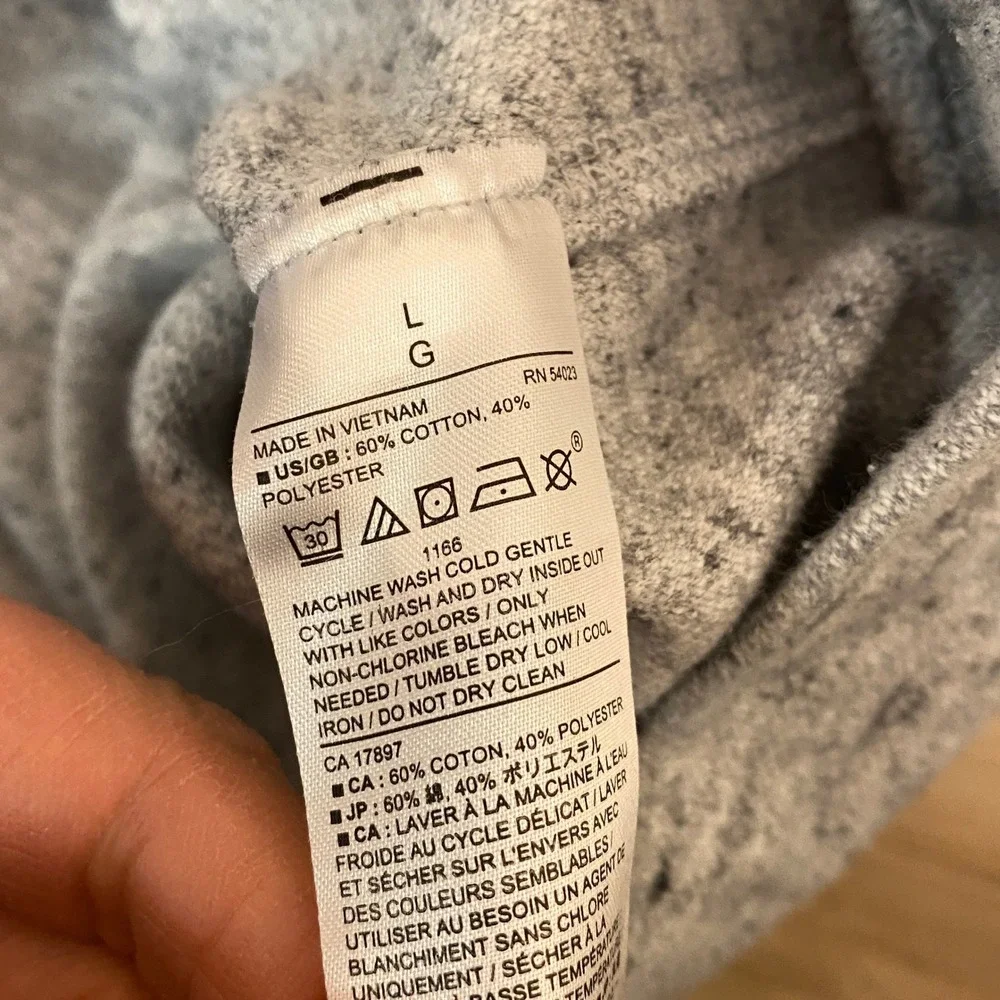 Banana Republic Mens Eco Sweatshirt Large Light Grey Heather Raglan‎